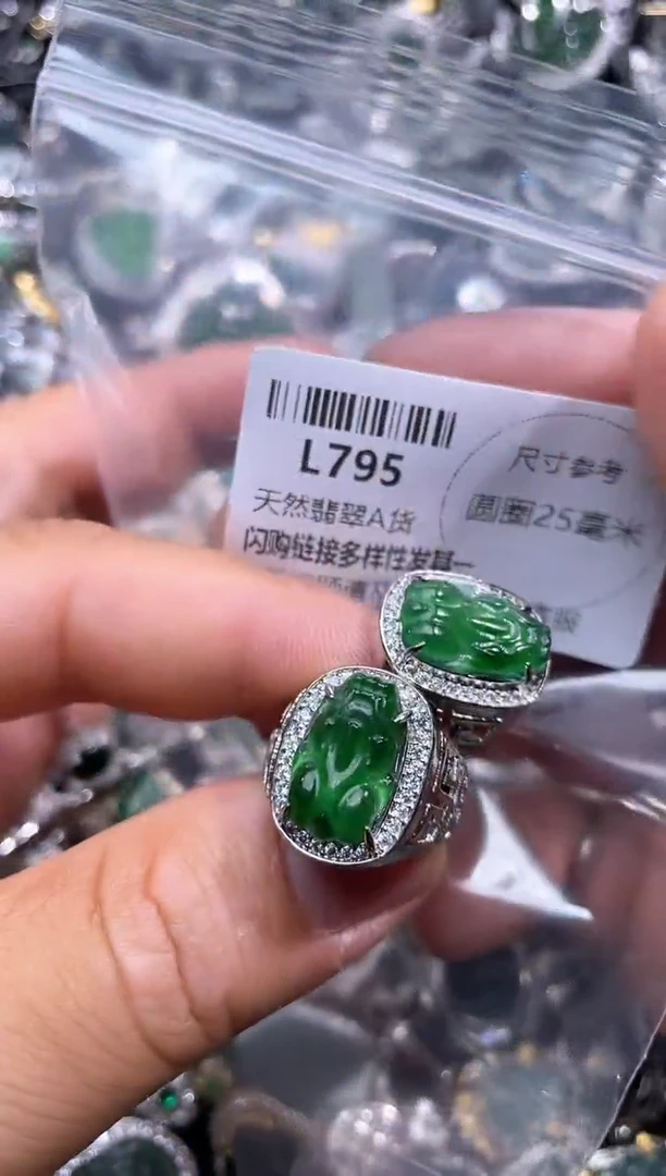 【闪购商品】翡翠颈饰未镶嵌L795戒指 多样性发其一