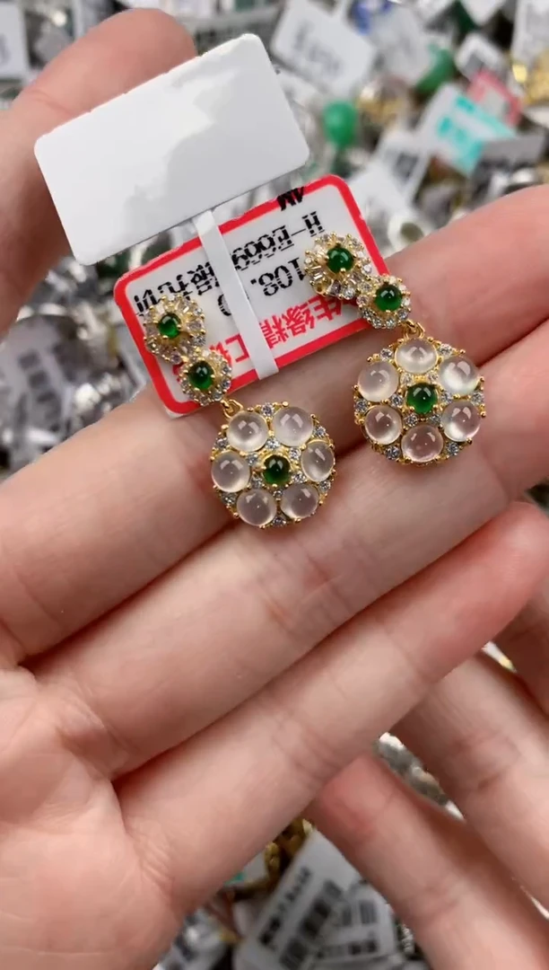银S925镶嵌戒指翡翠13         3