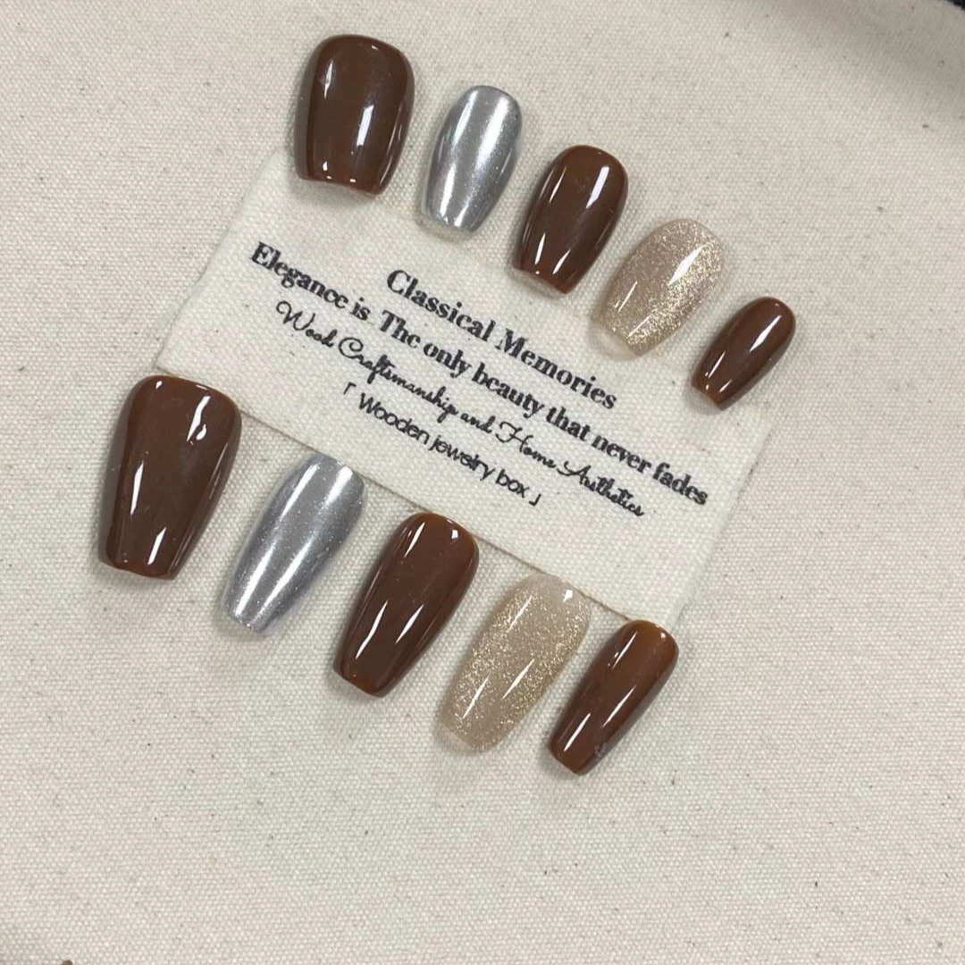 梦华专款【夹心巧克力】JD1766纯手工轻奢手工穿戴甲（送高级工具包）