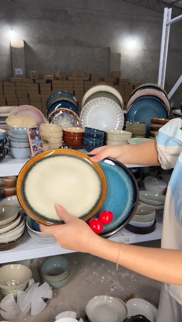 陶瓷外贸尾货瑕疵满20包邮X2小盘