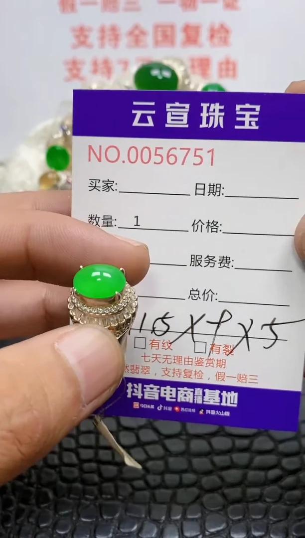 未镶嵌戒指翡翠69510000