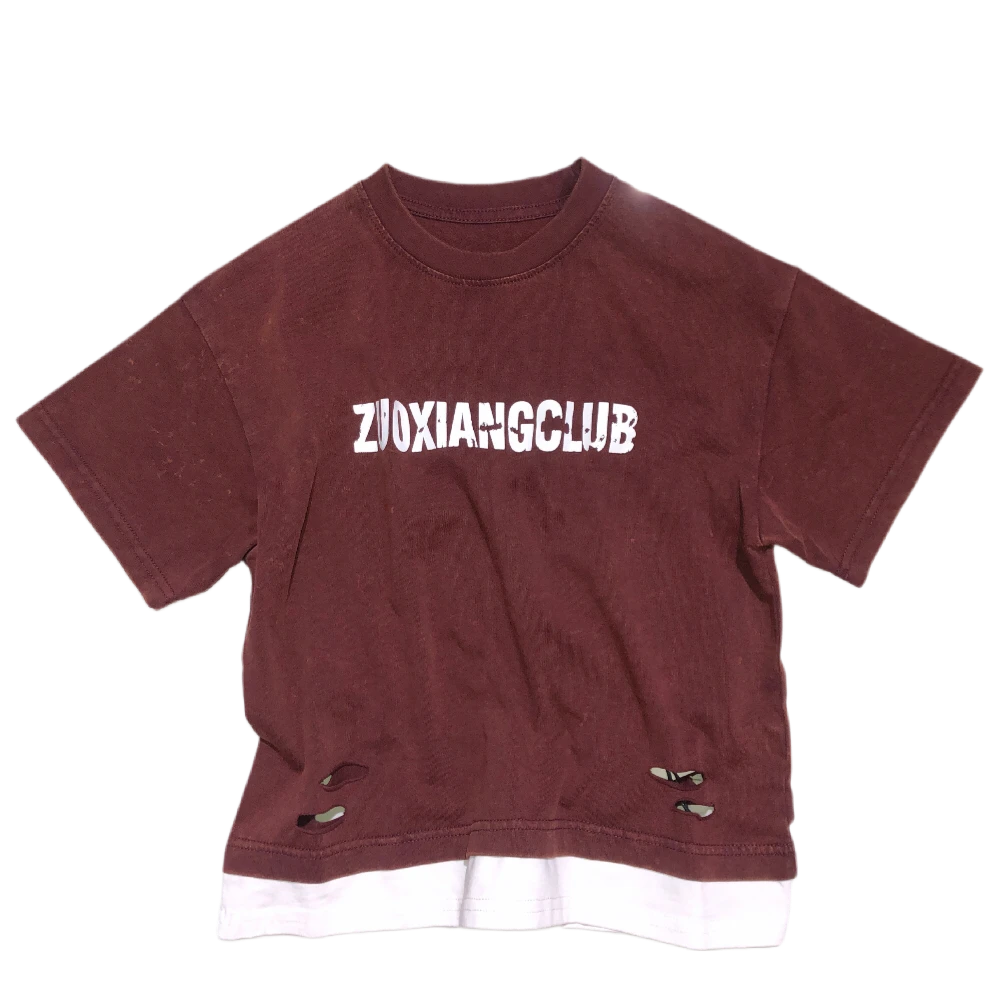 2025夏季中童短袖男童韩版宽松复古百搭水洗时尚印花圆领休闲