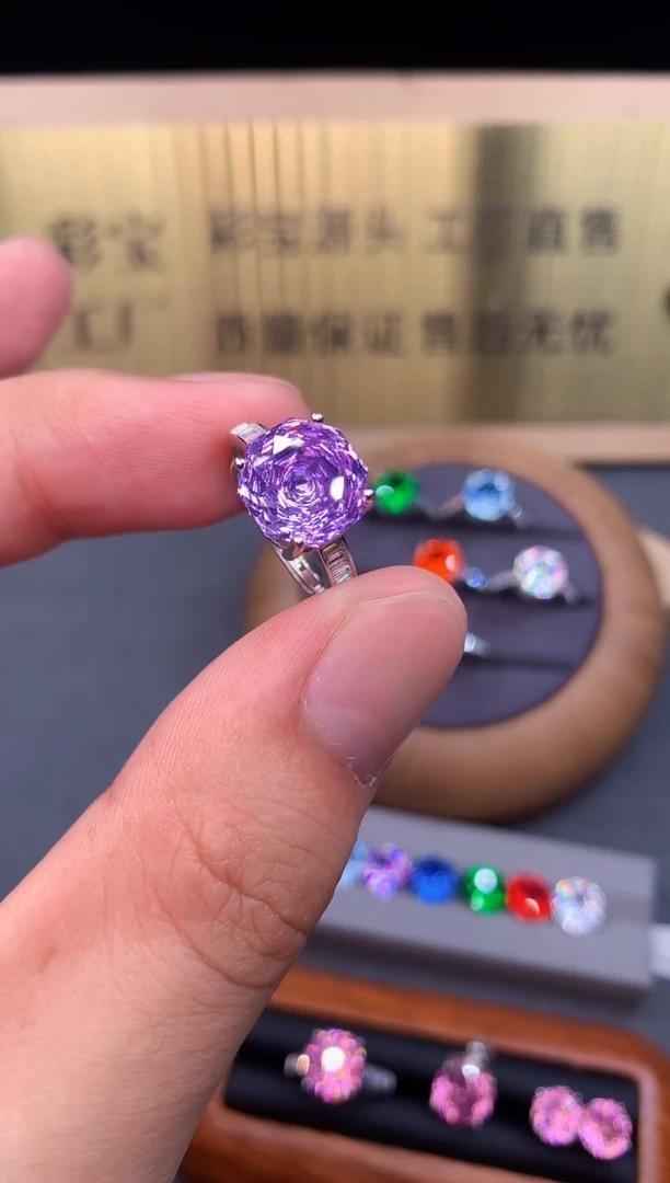 戒指锂辉石银S925镶嵌8565
