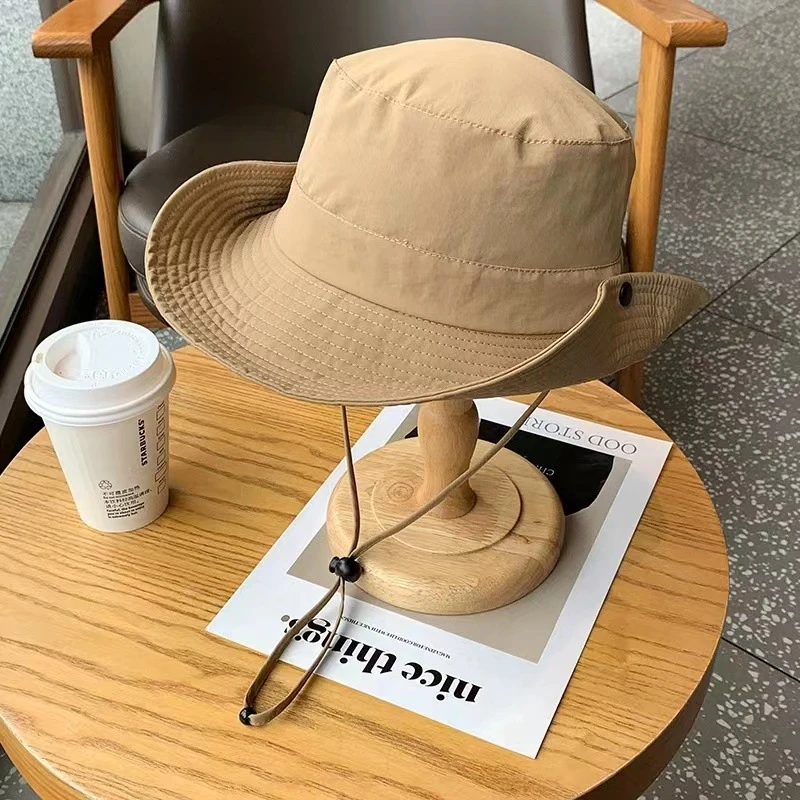 四季纯色速干渔夫帽防紫外线遮阳帽男女户外薄款西部牛仔登山帽子