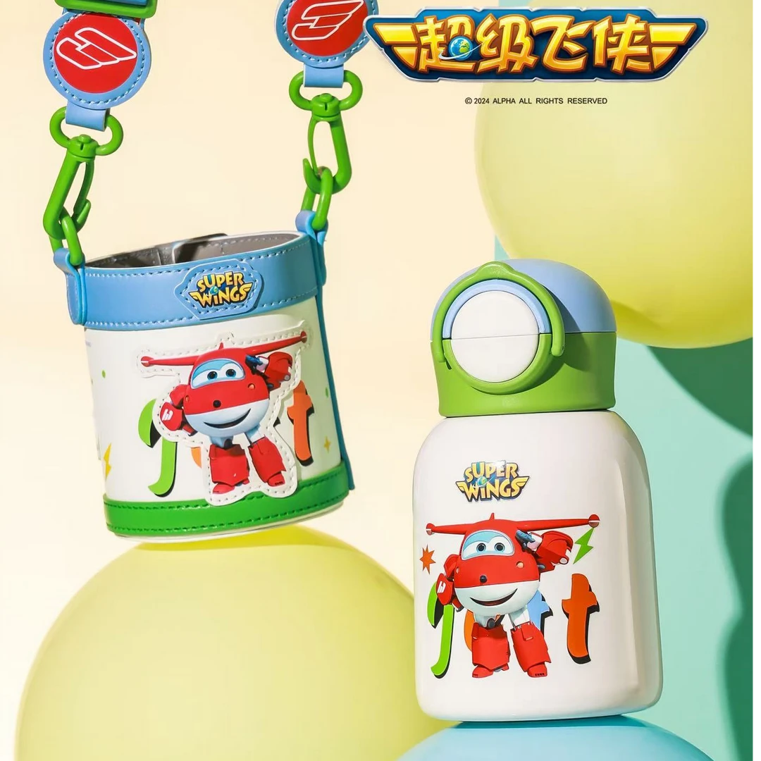 杯具熊480ml妙趣系列超级飞侠儿童学生保温杯便携双饮瓦克硅胶