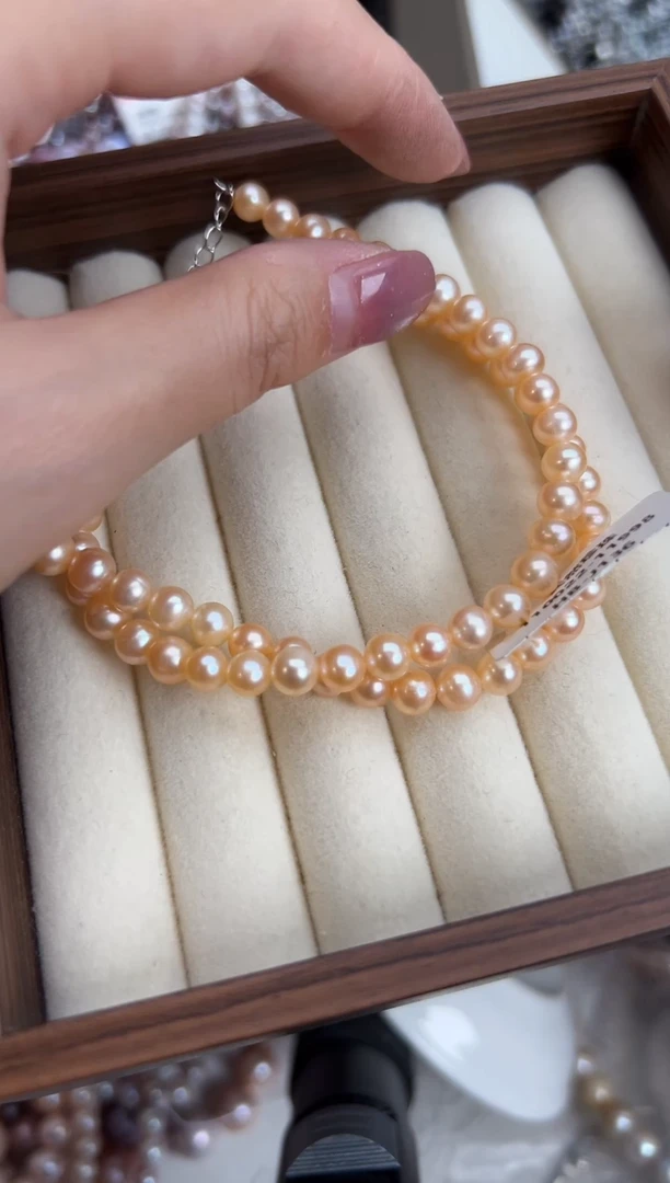 未镶嵌60淡水珍珠无核*强光珍珠项链6mm左右