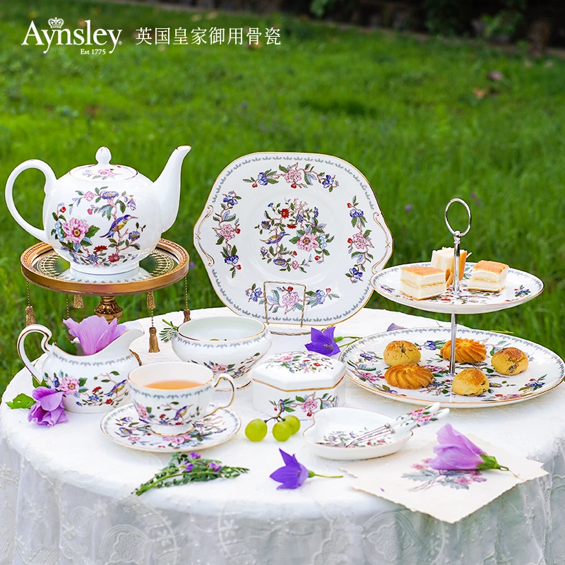 Aynsley安斯丽【雀鸟】奥本杯碟茶咖两杯两碟赠白色礼盒礼袋