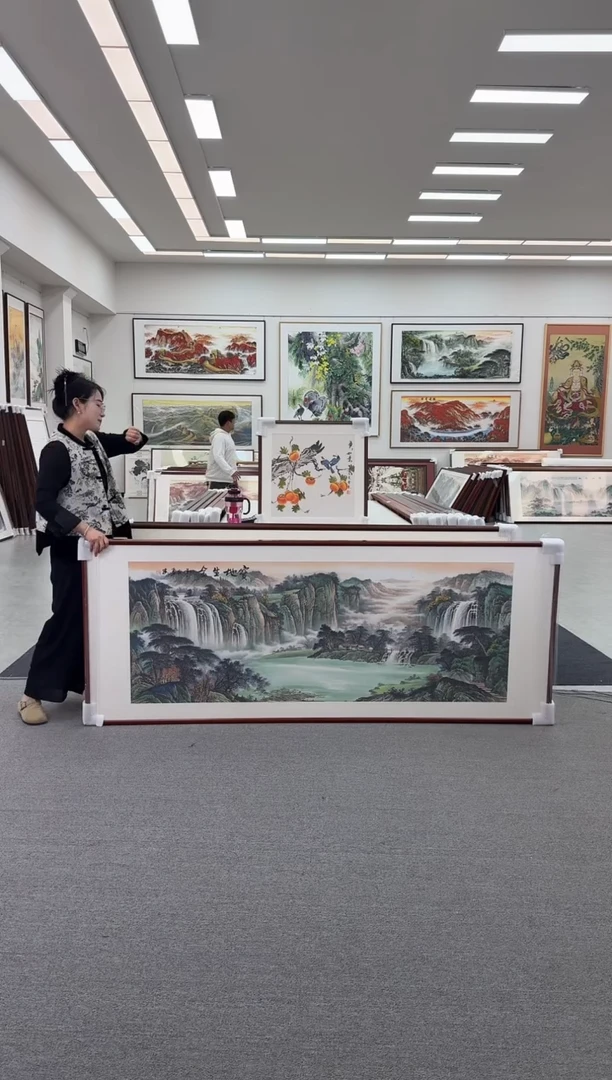 国画手绘   宝地生金   219*88