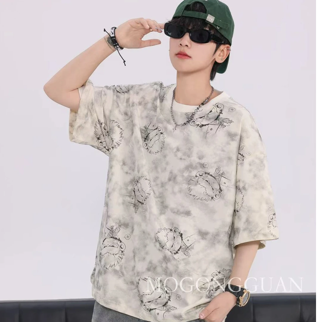 2523扎染白青少年时尚潮流休闲短袖T恤