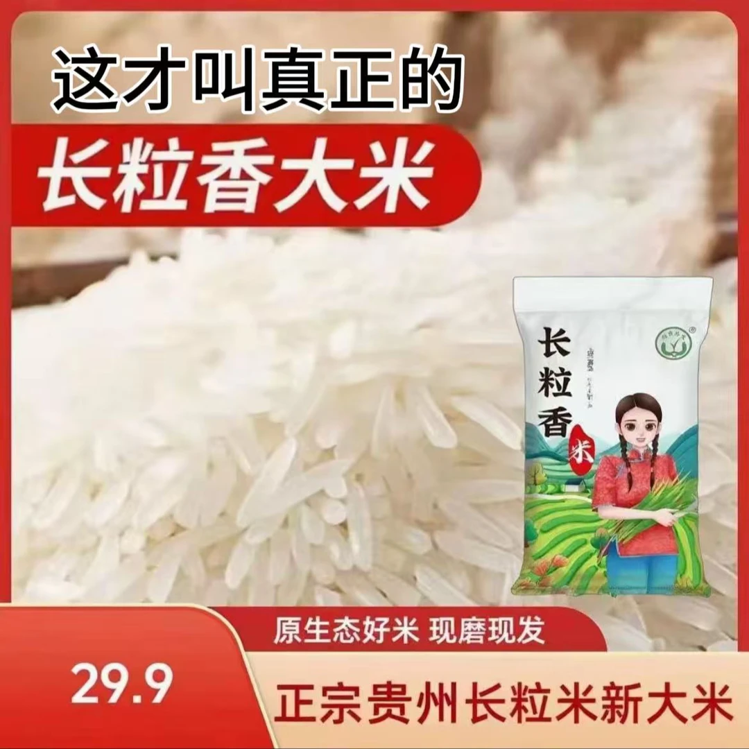 稻鱼共生农家长粒香大米10斤贵州高山梯田种植大米长粒香米10斤装
