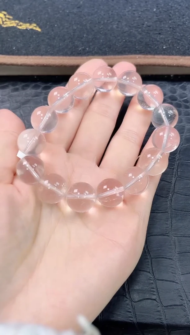 未镶嵌手链水晶97号冰橘粉单圈14+mm