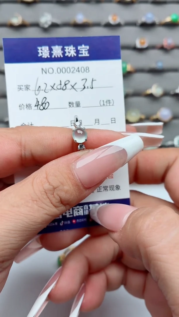银S925镶嵌戒指翡翠小**仙.