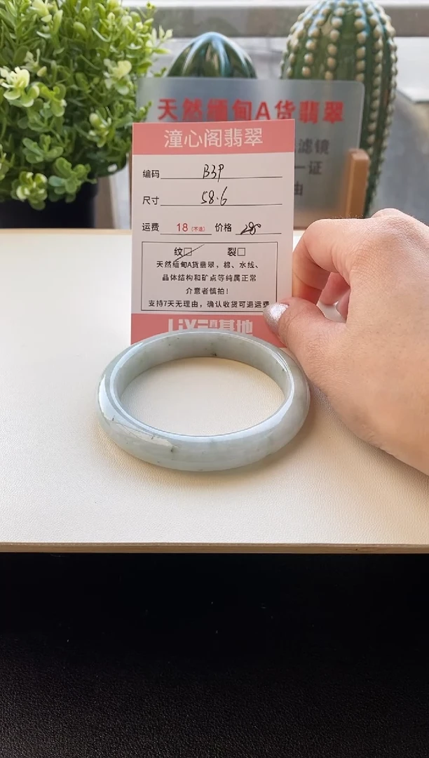 未镶嵌手镯翡翠58圈口编码B39