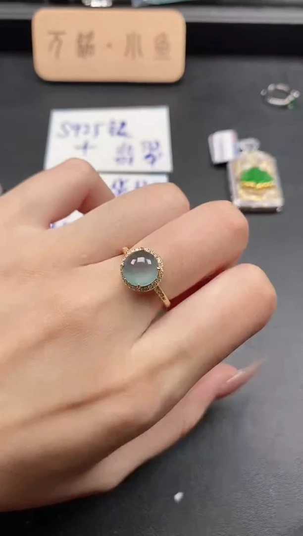 银S925镶嵌戒指翡翠51511