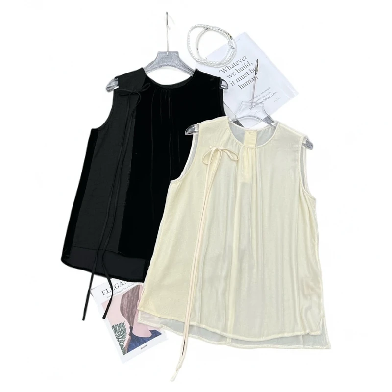 260212 舒适系带上衣拼接无袖背心吊带时尚百搭绑带