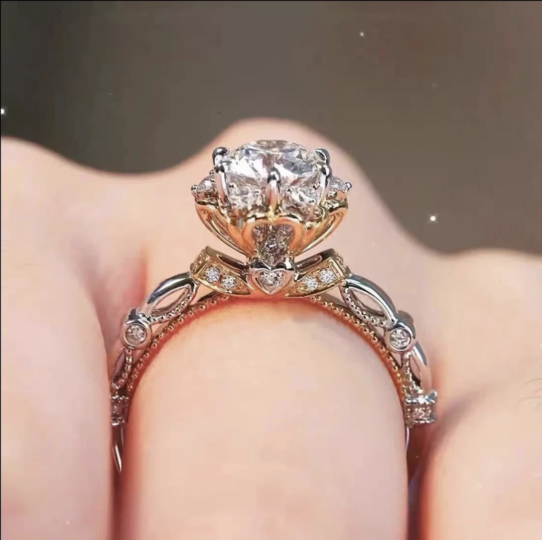 925银莫桑石银制品 在逃公主新款0.5-1克拉手工女士女王结婚订婚