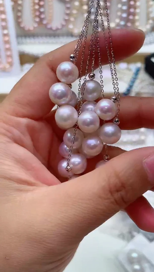 淡水珍珠银S925镶嵌项链多样性发其一，非无暇