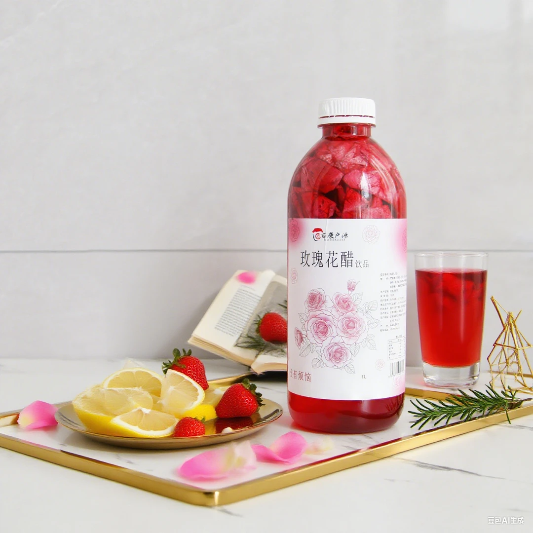 【1升装】云南特产玫瑰醋食用玫瑰花醋鲜花醋荞麦醋新鲜饮料米醋