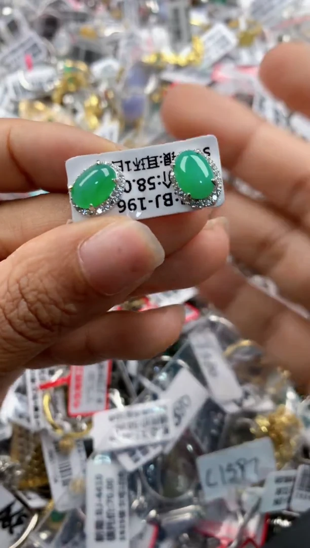 银S925镶嵌戒指翡翠222   9