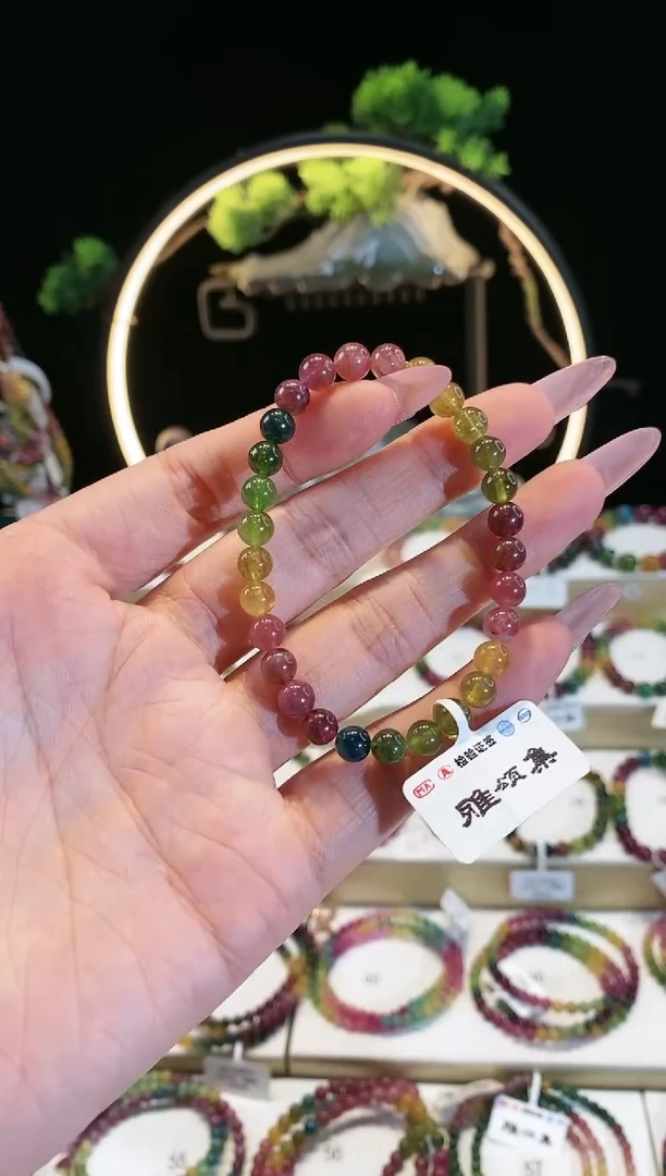 【闪购商品】碧玺手链未镶嵌 G2459素圈颜色微差