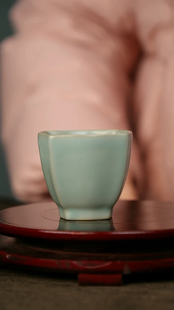 全品 四方杯 支钉烧 仿古釉