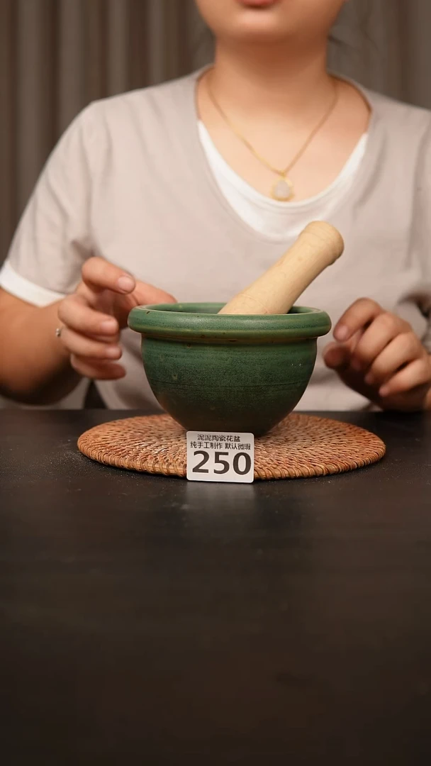 瓷片250无孔！捣蒜罐