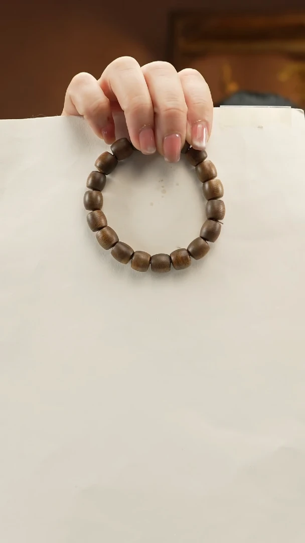 【闪购商品】沉香木手串越南芽庄白棋楠沉水1.0桶珠单圈