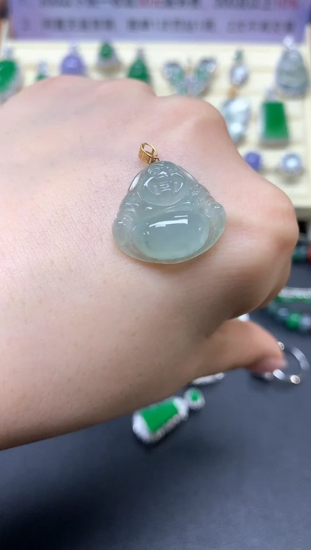 【闪购商品】翡翠吊坠(不含链)18K金镶嵌吊坠|250+30