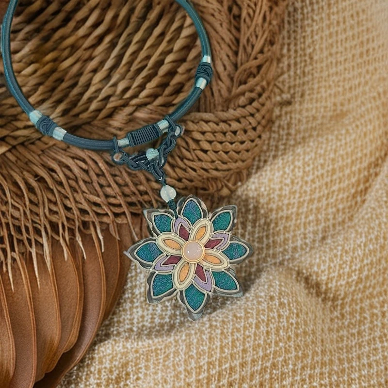 项圈手工非遗盘扣压襟传统纹样气质百搭轻奢精致小饰品 宝相花开