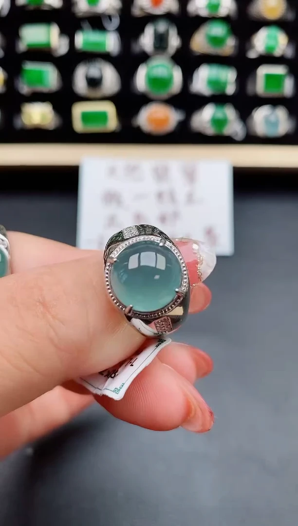 【闪购商品】翡翠戒指银S925镶嵌563453