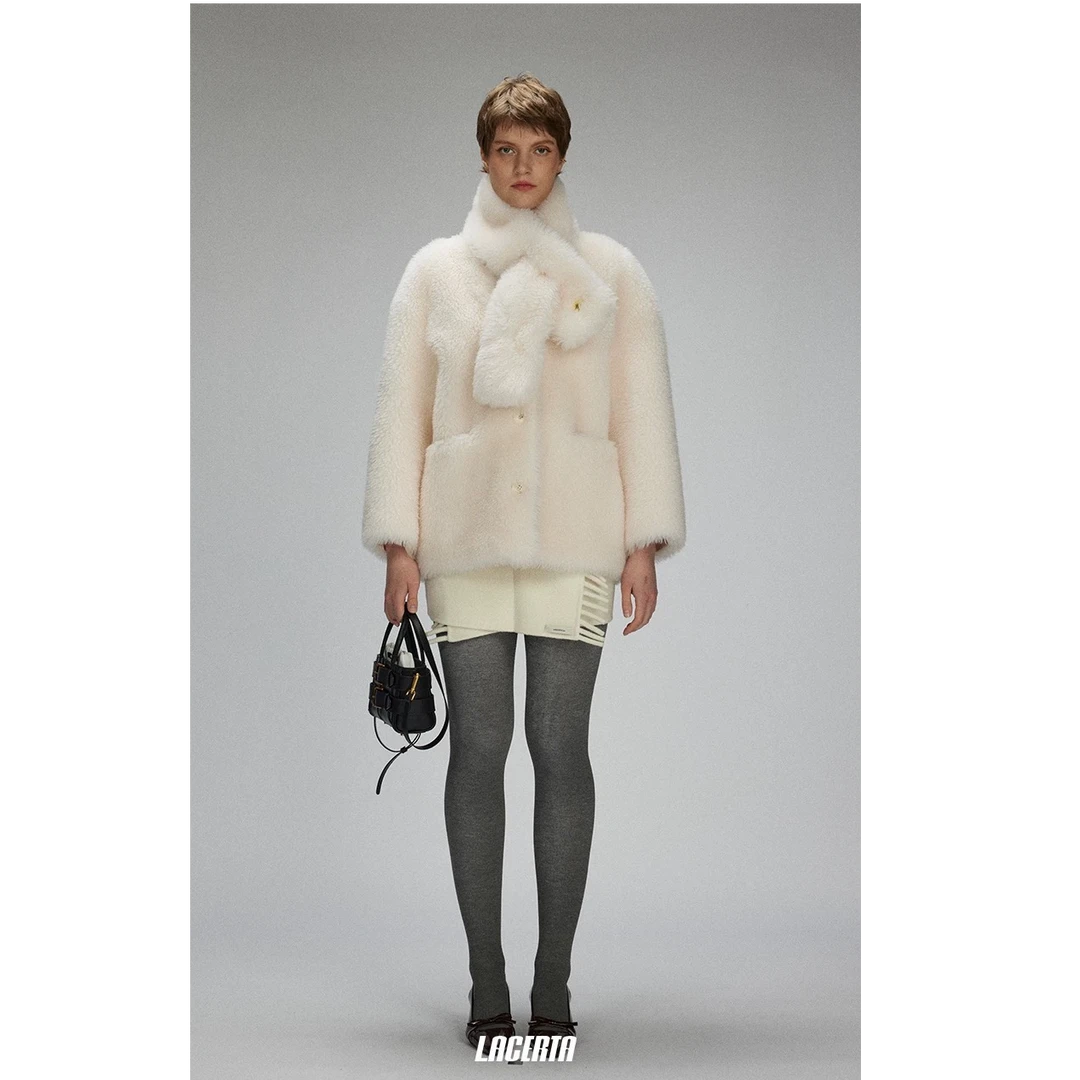 莱瑟塔 25秋冬 羊毛复合皮草外套 ganjue买手店