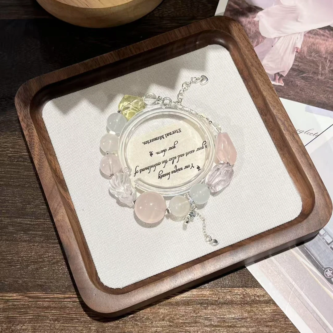 【臻水晶】NJD0159天然粉晶多宝手链黄水晶白水晶九尾狐可调节