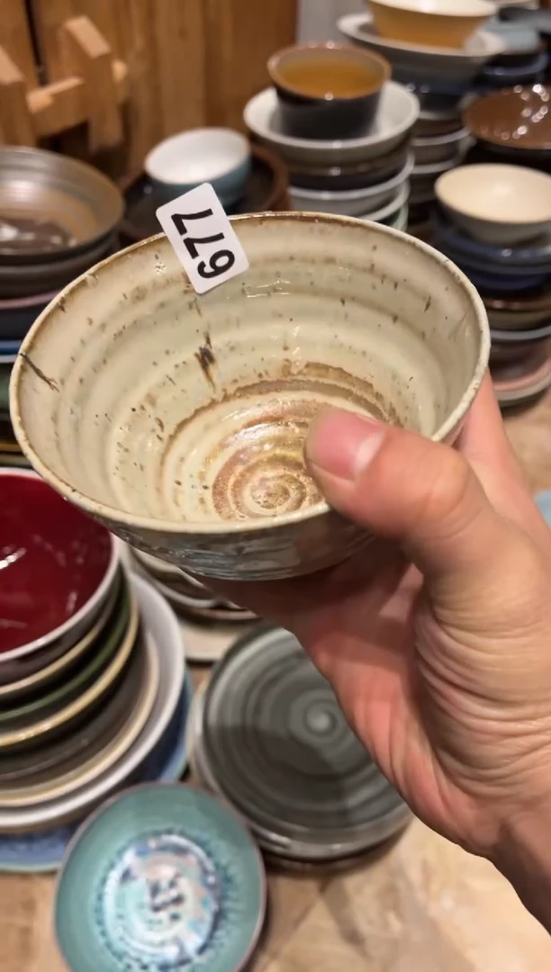 【闪购商品】瓷片677  粗陶黄手工碗1个