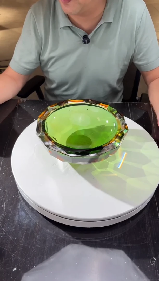 摆件CS0101009绿金色光之回声艺术果盘