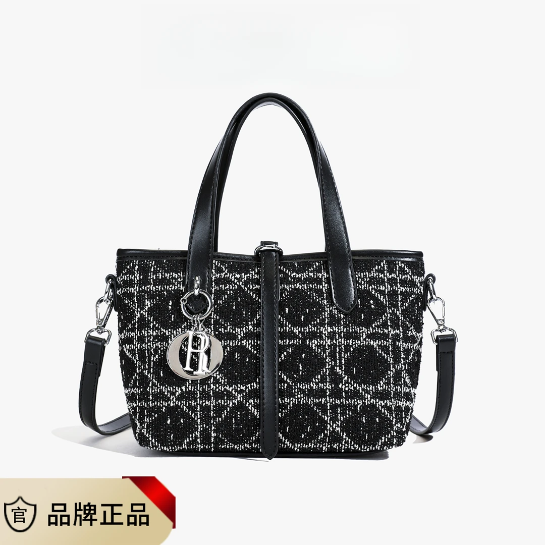 【丹姐】真皮时尚女包百搭手提包单肩斜挎-8073#黑色