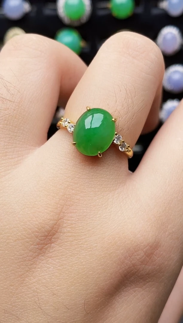 银S925镶嵌戒指翡翠1047