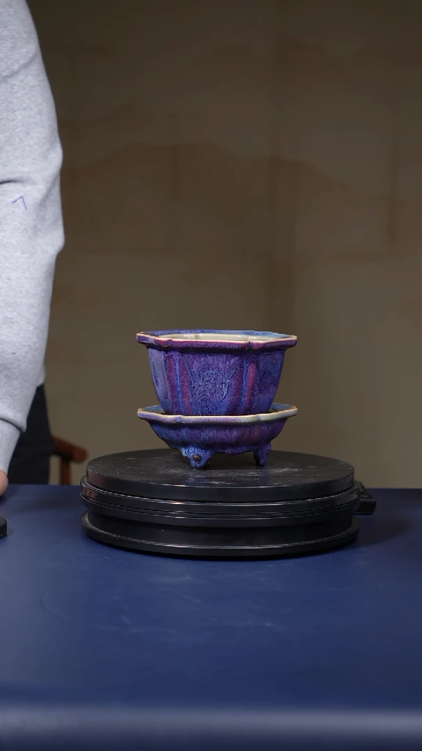 【闪购商品】摆件钧瓷宋钧小葵口式