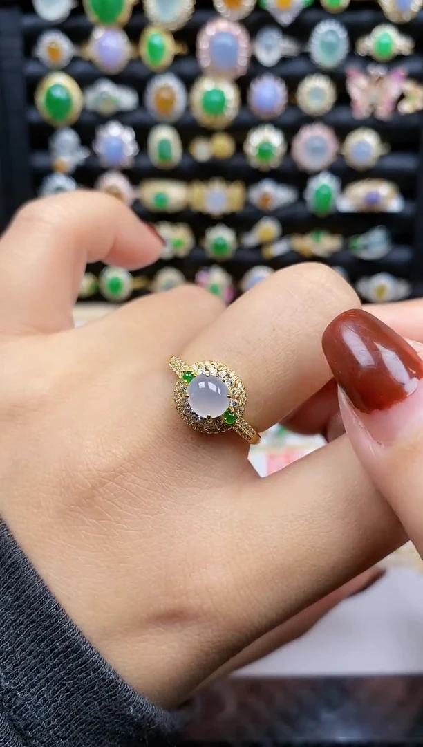 银S925镶嵌戒指翡翠236