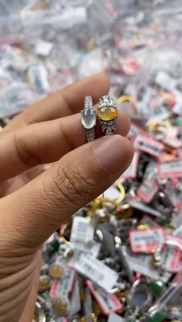 银S925镶嵌戒指翡翠555                6