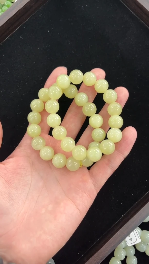 未镶嵌手串和田玉若羌黄口手串卡13微色差 多样性拍一发一