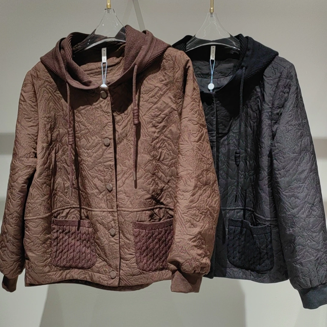 【褶影】YANGSHANG 春夏新款时尚肌理面料针织帽外套-A7Q819