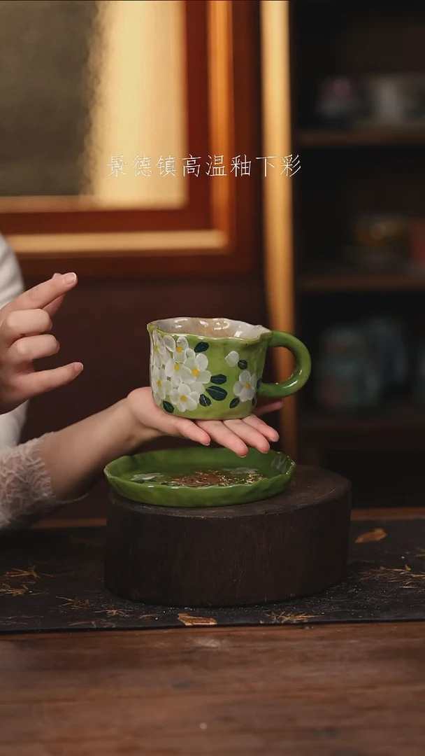 陶瓷景德镇高温釉下手绘陶瓷@L004@