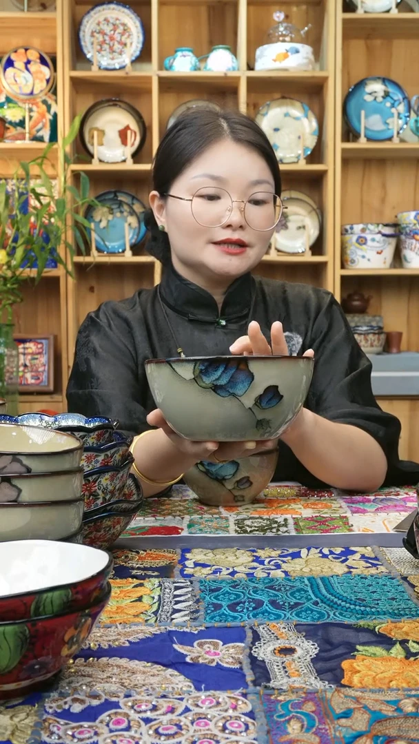 瓷片小可高温瓷餐具面碗4只