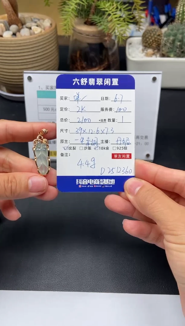 翡翠18K金镶嵌颈饰D2512360