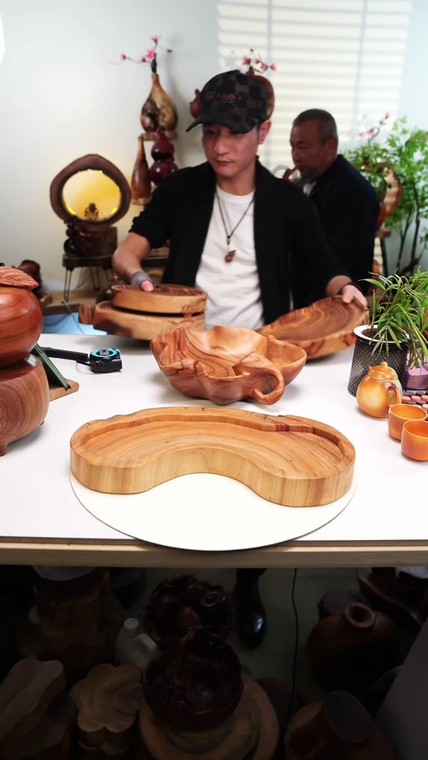 木香樟木摆件/A28拉花干泡盆