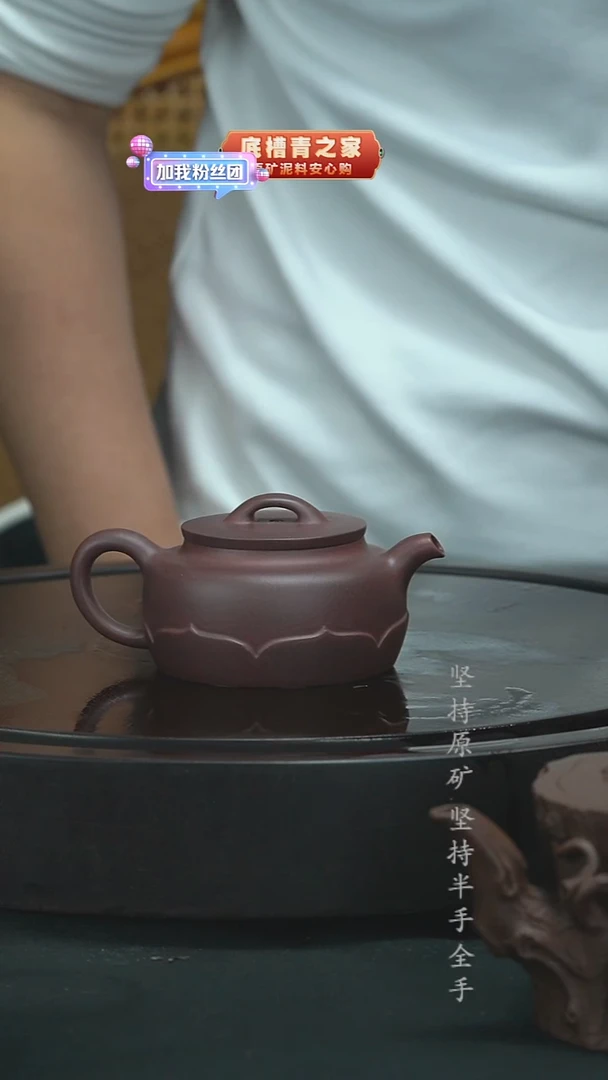 茶壶紫砂半手工天青莲蕴170cc