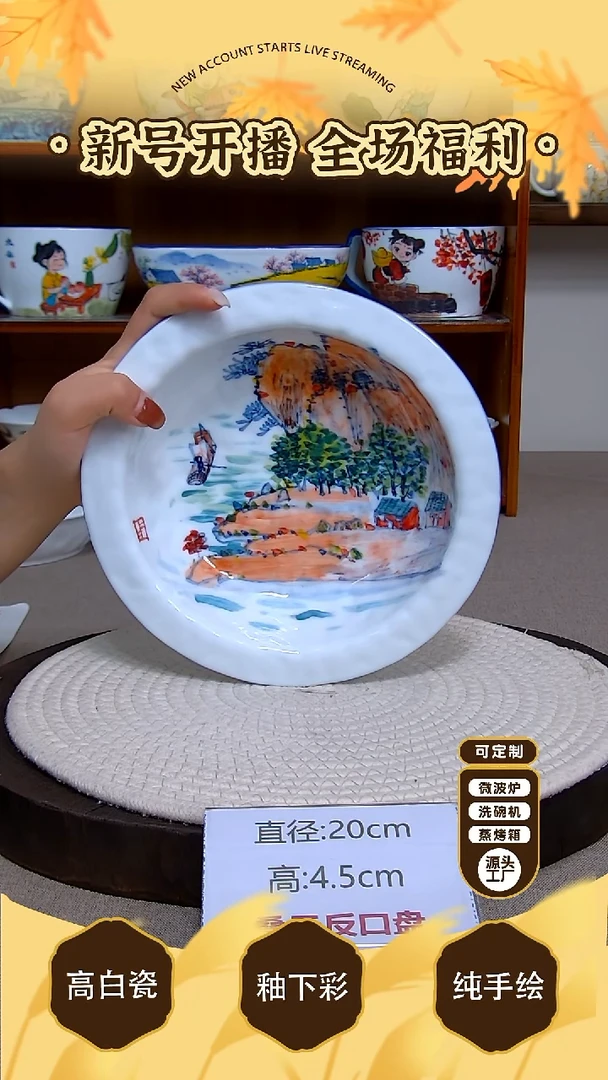 碗景德镇手绘釉下彩陶瓷餐具