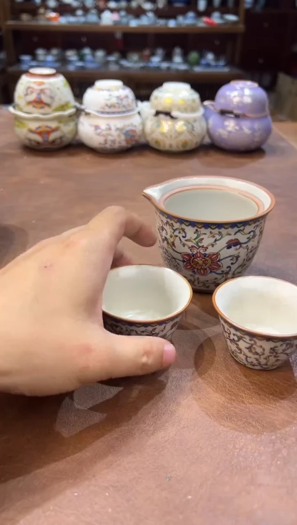 真的很便宜超好看会开片的旅行茶具