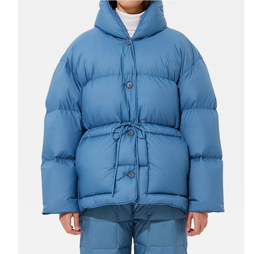 泡芙抽绳鹅绒面包羽绒服冬季新款RRY1697