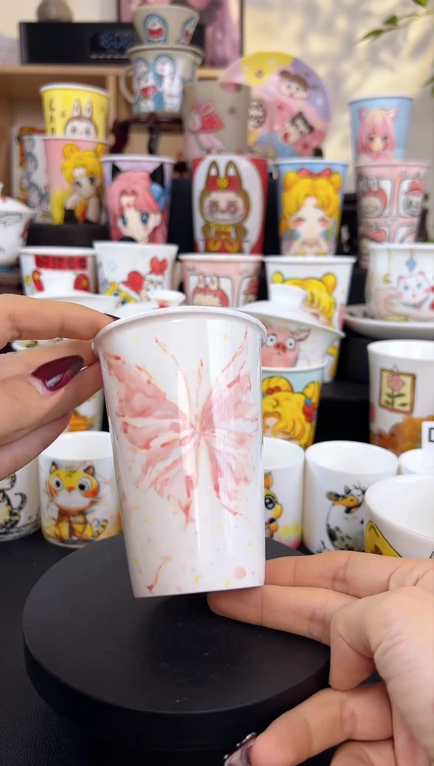 【闪购商品】摆件笙笙漫 手工手绘陶瓷杯杯